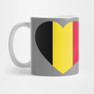 I Love Belgium // Heart-Shaped Belgian Flag Mug